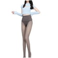 thumbnail image 1 of qolati Women Fleece Lined Tights Fake Translucent High Waist Leggings Thermal Warmth Pantyhose Thick Sheer Legging, 1 of 8