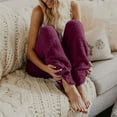 thumbnail image 1 of qolati Women Fleece Pants 2024 Elastic High Waisted Athletic Jogger Plush Pajamas Pant Winter Warm Soft Sleepwear Straight Legs Lounge Trousers, 1 of 7