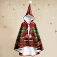 thumbnail image 1 of qolati Women Fleece Warm Hooded Cloak Green Robe Santa Claus Winter Coat Cape Xmas Party Holiday Merry Christmas Costumes Red Free Size, 1 of 3