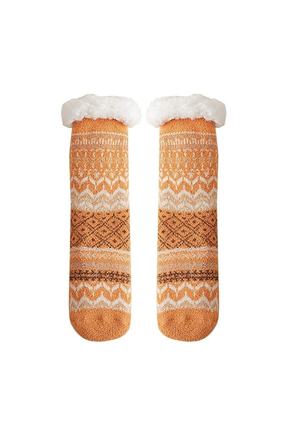Women Fuzzy Socks Non Slip Winter Warm Puffy Slipper Socks Soft Thick Fleece Lined Home Floor Comfy Socks