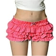 thumbnail image 1 of qolati Women Lace Shorts Ruffle Bloomers Y2k Layered Frill Bottoms Cute Fluffy Mini Shorts Pettipants, 1 of 4