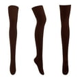 thumbnail image 1 of qolati Women Long Thigh High Socks Cotton Knit Warm Thick Tall Boot Stockings Leg Warmers Thin Tights Stockings, 1 of 2