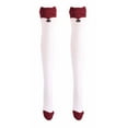 thumbnail image 1 of qolati Women Long Thigh High Socks Cute Cotton Knit Warm Thick Tall Boot Stockings Leg Warmers Thin Tights Stockings, 1 of 3