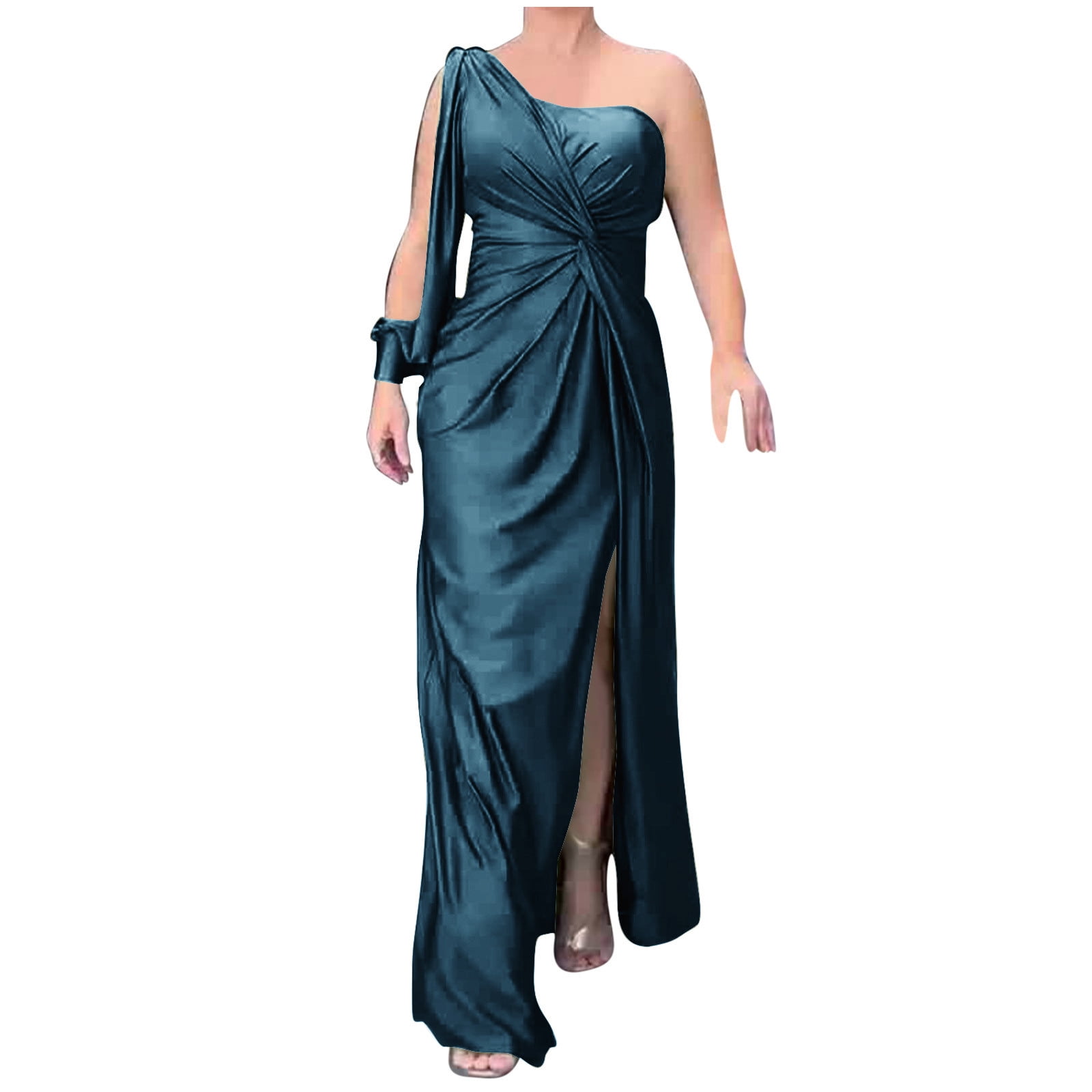 Sleeveless off-Neck Elegant Slim-Fit Long Solid Color Cocktail Bridesmaid Dress Evening Dress main image 1