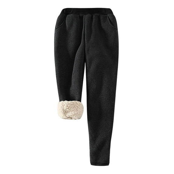 qolati Women Pants Cargo Fleece Jogger Sweatpant Winter Warm Elastic Waisted Work Pants Stretch Active Outdoor Jogging Trousers With Pockets