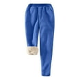 thumbnail image 1 of qolati Women Pants Cargo Fleece Jogger Sweatpant Winter Warm Elastic Waisted Work Pants Stretch Active Outdoor Jogging Trousers With Pockets, 1 of 7