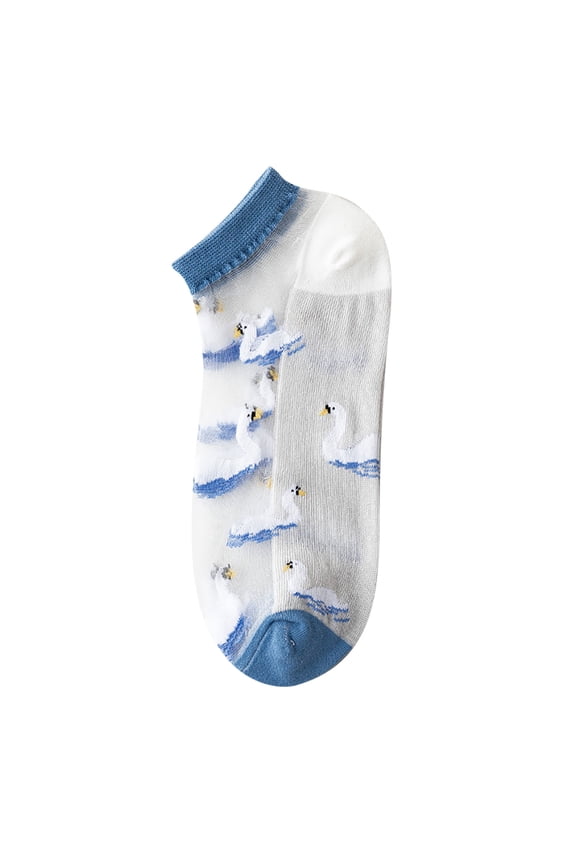 Women Sheer Ankle Socks Elastic See Throughs Crew Socks Summer Thin Mesh Lace Jacquards Socks Cute Cottagecore Accessories