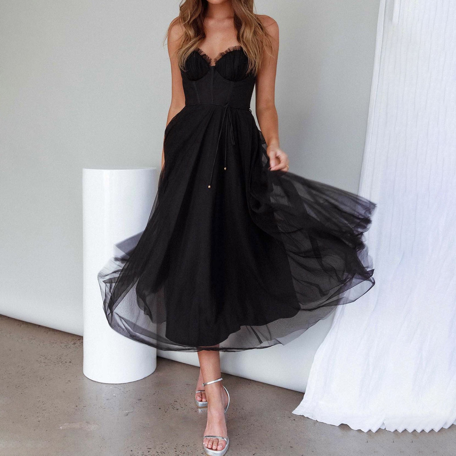 qolati Women Summer Dresses 2023 Spaghetti Straps Mesh Wedding Guest Dress Elegant Sleeveless Bandeau Tube Pleated Bridesmaid Maxi Dresses - Walmart.com qolati Women Summer Dresses 2023 Spaghetti Straps Mesh Wedding Guest Dress Elegant Sleeveless Bandeau Tube Pleated Bridesmaid Maxi Dresses - Walmart.com