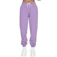 thumbnail image 1 of qolati Women Sweatpants Baggy High Waist Drawstring Jogger Trousers Casual Elastic Waistband Lounge Bottoms Y2k Pant with Pockets, 1 of 4