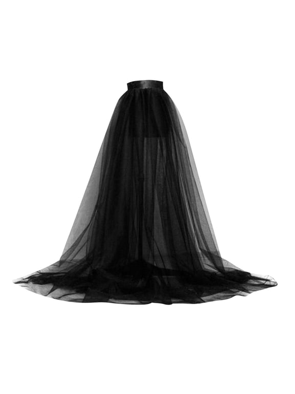 Women Tulle Long Skirts Wedding Party Cocktail Prom Bandage Mesh Maxi Dress Overskirt Overlay Long Bridal Skirts