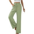 thumbnail image 1 of qolati Women Wide Leg Palazzo Pants Drawstrings Flowy Casual Boho Trousers High Elastic Waistbands Beach Lounge Long Pant, 1 of 7