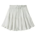 thumbnail image 1 of qolati Women Y2k Ruffle Layered Mini Skirts High Waist Smocked A Line Pleated Skorts Boho Beach Short Skirt Cute Skirts for Teen Girls, 1 of 9