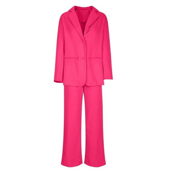 qolati Women's 2 Piece Blazer Sets Open Front Blazer Jackets High Waisted Wide Leg Work Pants Suit Set Business Dressy Casual Outfits