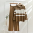 thumbnail image 1 of qolati Women's 2 Piece Outfits Long Sleeve Half Zipper V Neck Knit Pullover Tops and Wide Leg Pants Casual Sweater Sweatsuit Lounge Sets, 1 of 3