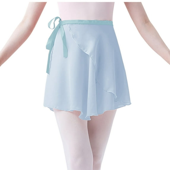 qolati Women's Ballets Wrap Skirts Mesh Lace-Up Bandage Skirts Sheer Chiffon Dance Over Scarf for Leotards