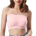thumbnail image 1 of qolati Women's Bandeau Bralette Seamless Non-Slip Comfortable Strapless Padded Bra Lift Push Up Everyday Bra, 1 of 2