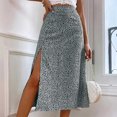 thumbnail image 1 of qolati Women's Boho Midi Skirt 2023 Casual Floral Print Side Split A-Line Skirt Trendy High Waist Pencil Skirts for Casual, Party, Beach, 1 of 7