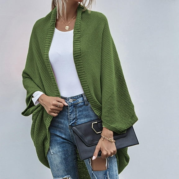 qolati Women's Cardigan Sweaters 2024 Open Front Oversized Long Sleeve Knit Cardigans Lightweight Cozy Fall Winter Coats Outerwear