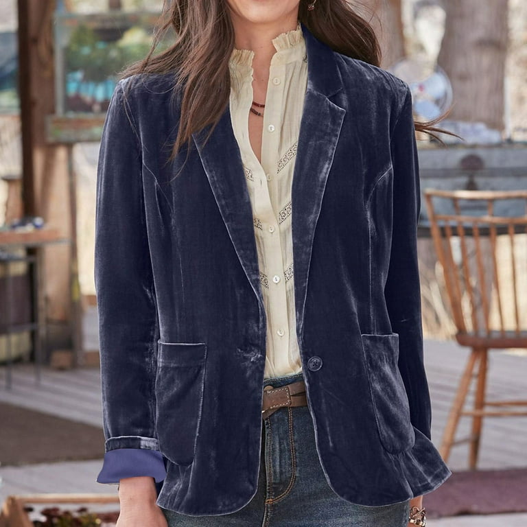 Velvet casual blazer cheap