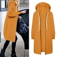 thumbnail image 1 of qolati Women's Casual Zip Up Hoodies Fall Winter Long Length Hooded Cardigan Pockets Long Sleeve Drawstring Hoodie Dress Oversized Sweatshirt Coats, 1 of 6