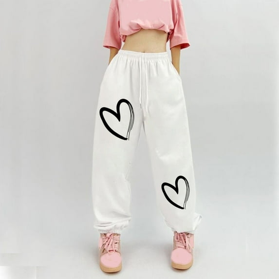 qolati Women's Cinch Bottom Sweatpants Trendy Print High Waist Drawstring Sporty Gym 2023 Jogger Pants Y2k Fall Clothes Athletic Fit Lounge Trousers with Pockets