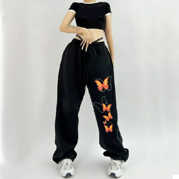 qolati Women's Cinch Bottom Sweatpants Trendy Print High Waist Drawstring Sporty Gym 2024 Jogger Pants Y2k Fall Clothes Athletic Fit Lounge Trousers with Pockets