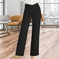 thumbnail image 1 of qolati Women's Dress Pants Casual High lastic Waisted Business Flare Trousers Stretchy Wide Leg Work Office Lounge Pants, 1 of 6