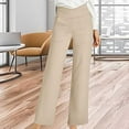 thumbnail image 1 of qolati Women's Dress Pants Casual High lastic Waisted Business Flare Trousers Stretchy Wide Leg Work Office Lounge Pants, 1 of 7
