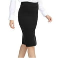 thumbnail image 1 of qolati Women's Elastic Waist Pencil Skirt Stretchy Office Bodycon Midi Pencil Skirt Business Work Suits Skirt Summer Black S, 1 of 6