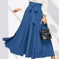 thumbnail image 1 of qolati Women's Elegant Maxi Skirts High Waist Bow Tie Front Pleated Long Skirt Trendy Flowy A-Line Prom Party Flared Skirt, 1 of 6