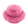 thumbnail image 1 of qolati Women's Fuzzy Wide Brims Faux Furs Bucket Hat Winter Warmer Fisherman Cap for Fashionable Ladies, 1 of 3