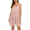 thumbnail image 1 of qolati Women's Glitter Sequin Dress Causal Loose Fit Spaghetti Strap V Neck Cocktail Dancing Mini Dress Fashion Sparkly Layered Evening Party Club Dress Holiday Outfits, 1 of 5
