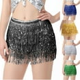 thumbnail image 1 of qolati Women's Glitter Sequin Mini Skirt Trendy Tassel Wrap Dance Short Skirt Hip Scarf Party Prom Skirts, 1 of 3