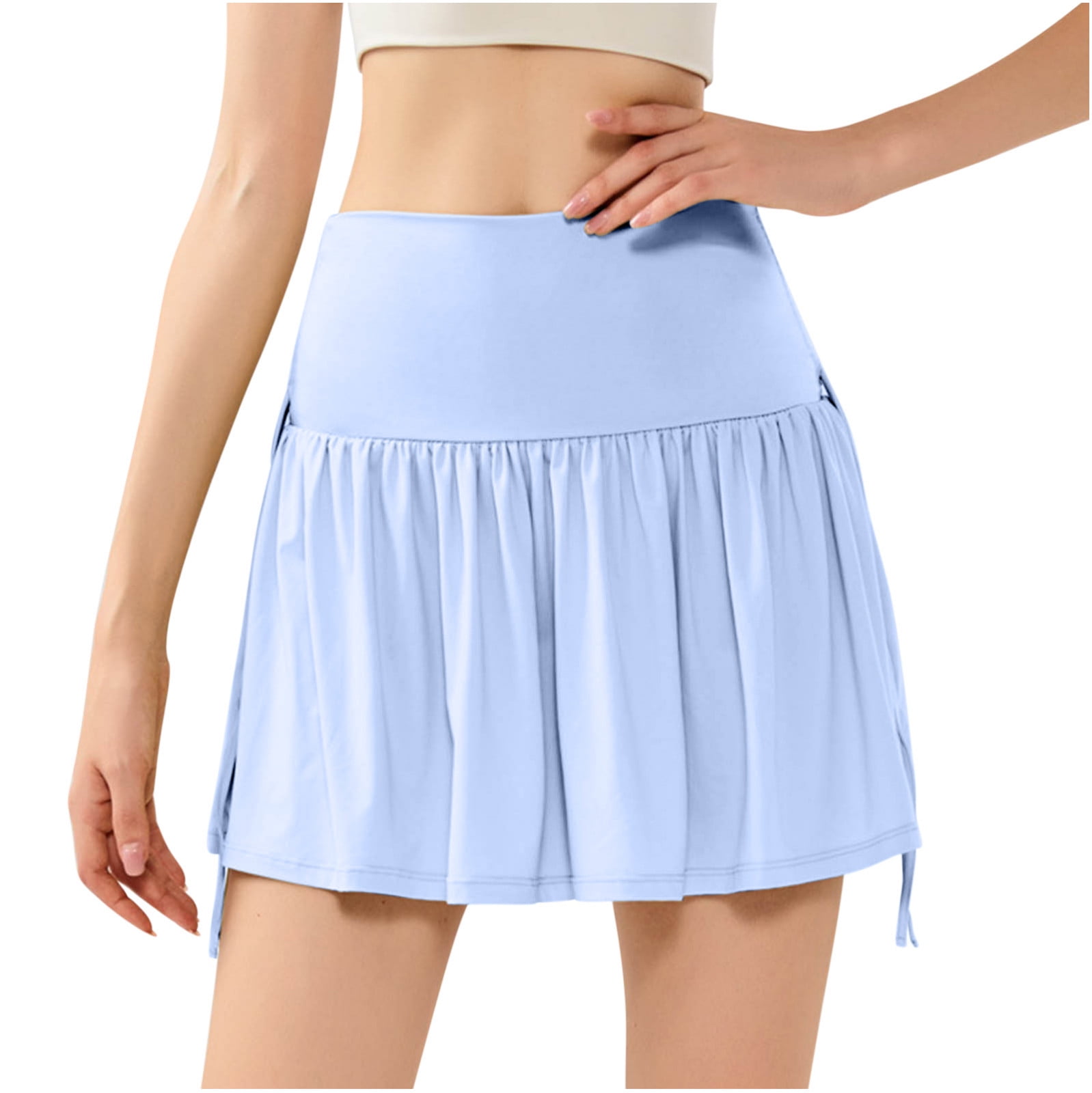 qolati Women's Golf Skirts Elastic Waisted Athletic Tennis Skort Tummy