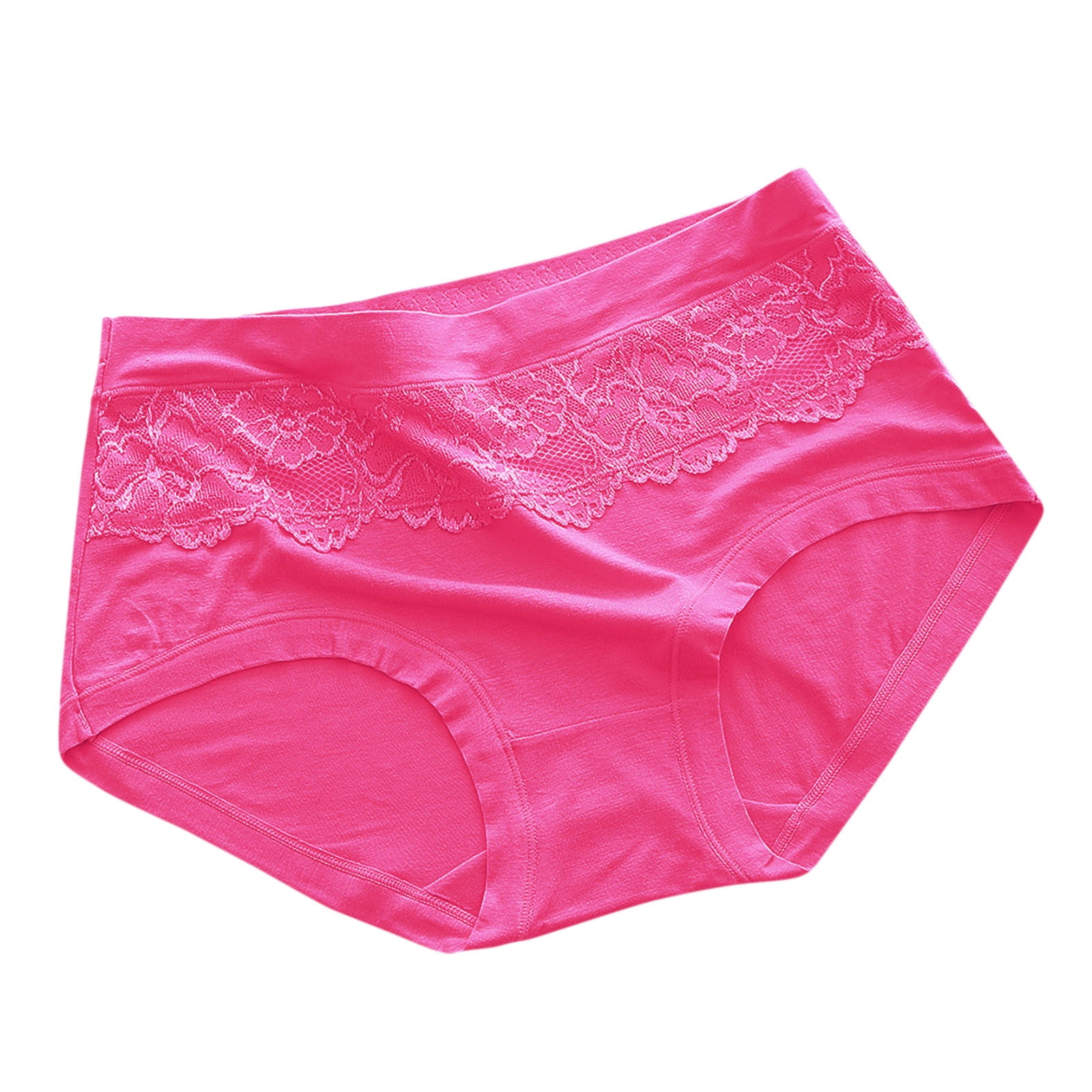 qolati Women's Hipsters Panties Sexy Lace Trim No Show Bikini Briefs