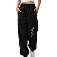 thumbnail image 1 of qolati Women's Joggers Pants Casual Elastic Waistband Drawstring Workout Lounge Trousers Sporty Gym Baggy Cinch Bottom Sweatpants with Pockets Clearance, 1 of 5