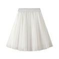 thumbnail image 1 of qolati Women's Mesh Mini Skirts Elastic High Waist Layered Tulle A-Line Skirt Cute Pleated Flowy Wedding Party Skating Skirt, 1 of 5