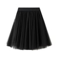 thumbnail image 1 of qolati Women's Mesh Mini Skirts Elastic High Waist Layered Tulle A-Line Skirt Cute Pleated Flowy Wedding Party Skating Skirt, 1 of 5