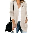 thumbnail image 1 of qolati Women’s Open Front Cardigan Casual Long Sleeve Cable Knit Cardigans Outwear Lightweight Trendy Solid Color Oversized Sweater Jackets, 1 of 7