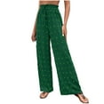 thumbnail image 1 of qolati Women's Palazzo Pants Casual Loose High Waist Wide Leg Pant Drawstrings Straight Wide Leg Flowy Lounge Boho Trousers, 1 of 7