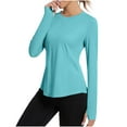 thumbnail image 1 of qolati Women's Rashs Guard Long Sleeve Sun Protection Shirts UPF 50+ Lightweight Quick Dry Workout Tops for Hiking Running, 1 of 8