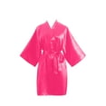 thumbnail image 1 of qolati Women's Satin Robes Bride Bridesmaid Wedding Short Robes Silk Bathrobes for Women, 1 of 3