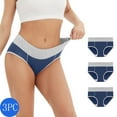 thumbnail image 1 of qolati Women's Seamless Cotton Underwear Plus Size Hipsters Panties Low Rised Briefs Soft Strench Breathable Ladies Bikini Panties 3 Pack, 1 of 6