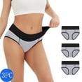 thumbnail image 1 of qolati Women's Seamless Cotton Underwear Plus Size Hipsters Panties Low Rised Briefs Soft Strench Breathable Ladies Bikini Panties 3 Pack, 1 of 6