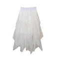 thumbnail image 1 of qolati Women's Sequin Tulle Skirt Formal High Low Asymmetrical Midi Length Elastic Waist Tutus Layered Puffy Princess Skirts, 1 of 3