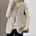 thumbnail image 1 of qolati Women's Shaker Fleece Vest Casual Sleeveless Sherpa Vests Jacket Lightweight Button Down Waistcoat Outerwear with Pockets, 1 of 3