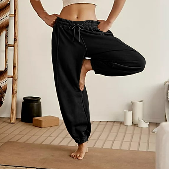 qolati Women's Sweatpants Cinch Bottom Athletic Joggers High Waisted Workout Fit Yoga Pants Baggy Lounge Trousers with Pockets