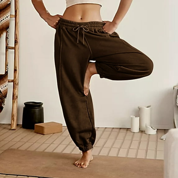 qolati Women's Sweatpants Cinch Bottom Athletic Joggers High Waisted Workout Fit Yoga Pants Baggy Lounge Trousers with Pockets