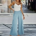 thumbnail image 1 of qolati Women's Wide Leg Pants High Waisted Long Lounge Pants Elastic Waist Casual Comfy Flowy Beach Trousers, 1 of 6