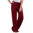 thumbnail image 1 of qolati Women's Wide Leg Yoga Pants Baggy High Waisted Drawstring Athletic Sweat Pants Casual Loose Lounge Sweatpants Watermelon Red XL 10, 1 of 7